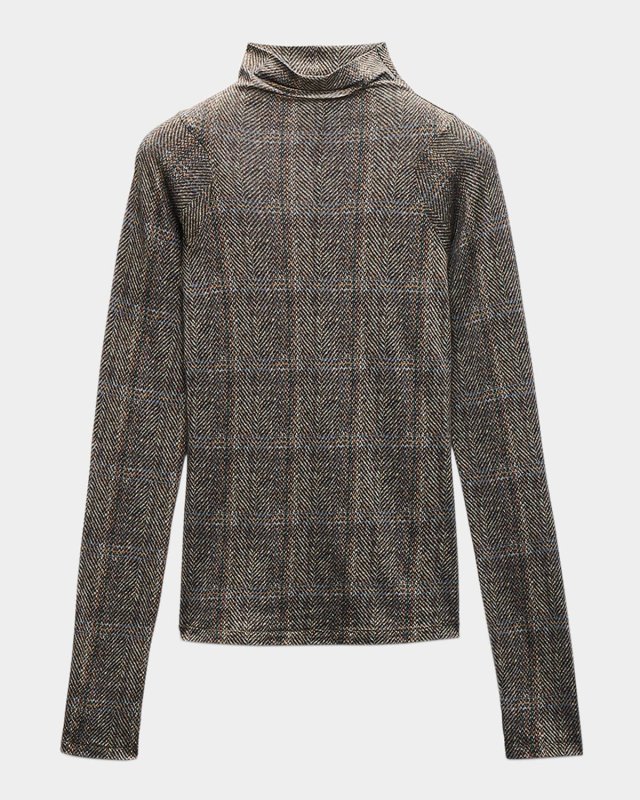 Shaw Plaid Turtleneck Top